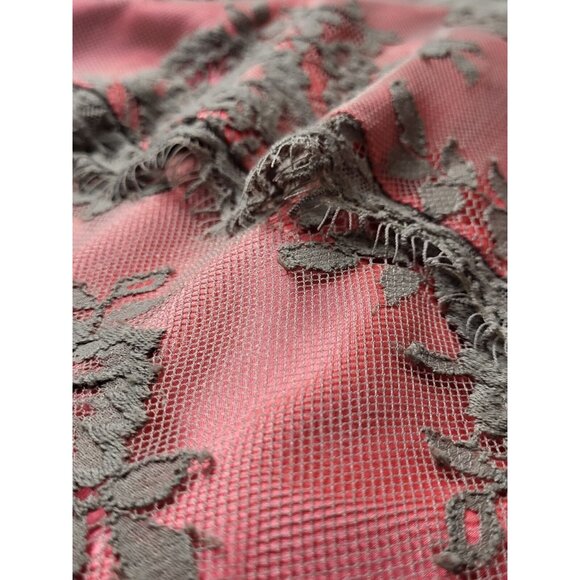 Eliza J Pink Coral & Gray Lace Sleeveless Peplum Hem Dress Size 10 - Picture 9 of 11